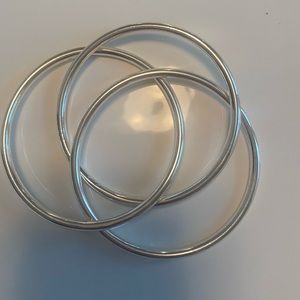 Silver bangle bracelets - set of 3